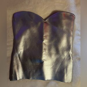Zara silver metallic tube top